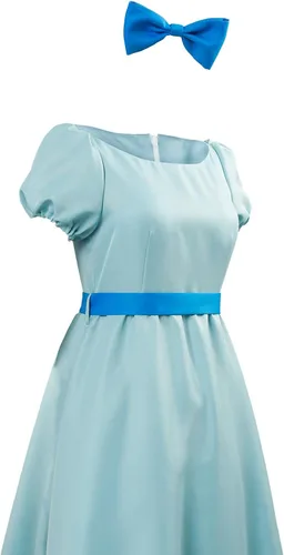 Vista 5 de Disfraz de Wendy para Halloween disfraz de princesa con vestido largo color azul para mujeres y niñas