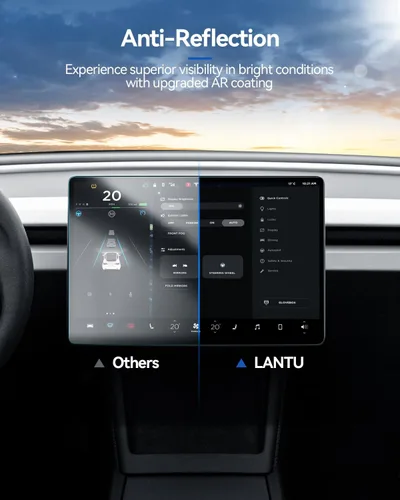 Vista 3 de Paquete de 2 protectores de pantalla AR modelo 3 para Tesla Model 3 2024 2025, accesorios de 15 pulgadas, control central antirreflectante