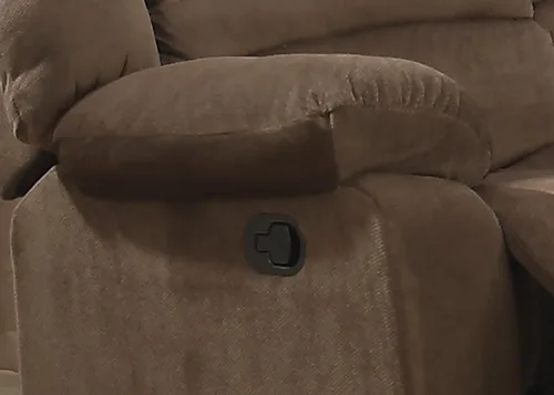 Vista 6 de AC Pacific Bill Modern - Sillón reclinable manual tapizado para sala de estar con almohada acolchada, reposabrazos y asiento reclinable, silla Marrón