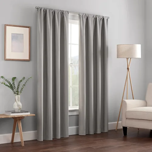 Vista 53 de ECLIPSE Kendall - Cortina térmica opaca moderna con bolsillo para cortinero, para dormitorio o sala de estar (1 panel), 42 x 54 pulgadas, alcachofa