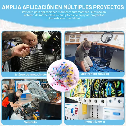 Vista 6 de 110 Piezas, 5 Tamaños, Kit de Conectores de Alambre Termorretráctiles, Auto-Contracción Sin Soldadura para Uso Marino/Automotriz, Conectores