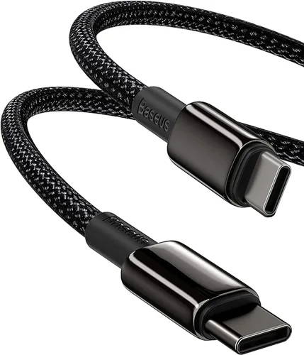 Vista 8 de Cable USB C Baseus, 240 W PD 5A de carga rápida USBC a USBC Cable Negro puro
