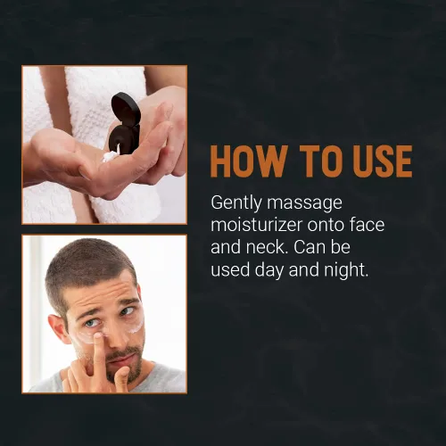 Vista 6 de Woody's Hidratante facial para hombres con mentol, loción facial diaria hidratante para piel seca, crema facial antienvejecimiento, cuidado