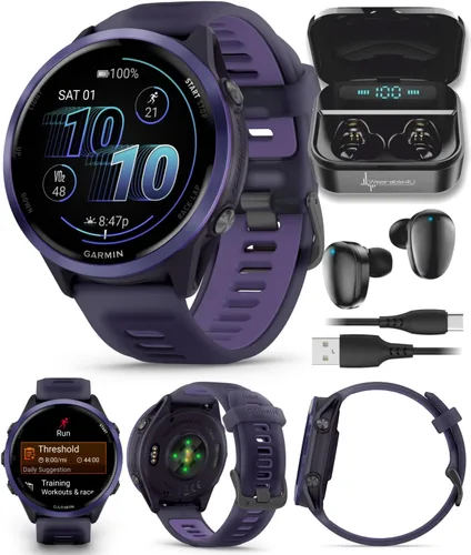 Vista 18 de Garmin Forerunner 570 42mm reloj inteligente avanzado GPS para correr y triatlón, pantalla AMOLED, entrenamiento y recuperación, aluminio azul