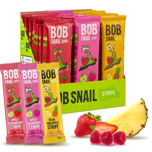Vista 9 de Paquete variado de aperitivos para niños y adultos, 30 bocadillos de frutas saludables a granel envueltos individualmente, cuero de fruta con fresa