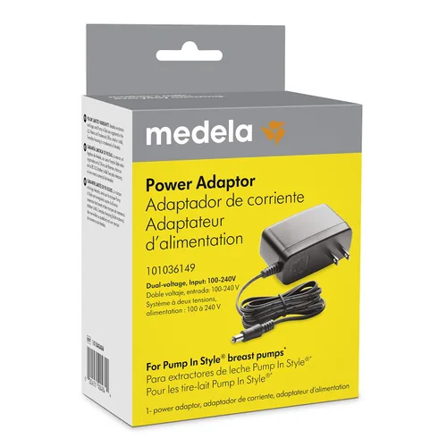 Vista 2 de Medela Bomba con estilo con adaptador de corriente MaxFlow, cable de fuente de alimentación de doble voltaje de 110-240 V para uso internacional