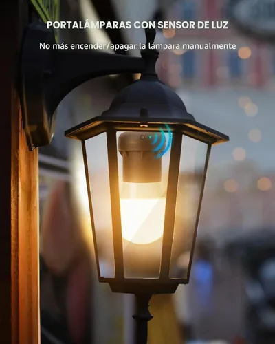 Vista 7 de DEWENWILS Portalámparas con Sensor de Luz, Portalámparas con Sensor de Anochecer a Amanecer E26 E27, Portalámparas para Luminarias, Compatible