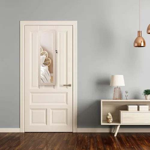 Vista 7 de HollyHOME Armario de joyería con espejo de longitud completa cabidor detrás de la puerta para colgar en la pared organizador Jewrey con arete