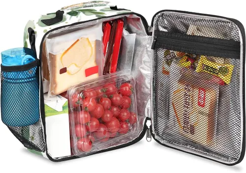 Vista 4 de Bolsa de almuerzo personalizada para niñas, niños, adolescentes, hombres y mujeres, regalo personalizado, bolsa de almuerzo, verde bosque