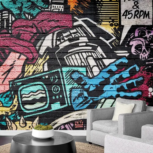 Vista 10 de wall26 - Pintura de arte abstracto marrón y beige - Mural de pared extraíble Papel pintado autoadhesivo grande - 66x96 pulgadas