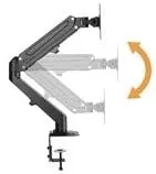 Vista 3 de Soporte de escritorio para monitor, altura ajustable, con resorte de gas asistido de movimiento completo, fácil acceso, capacidad para pantallas