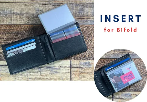 Vista 3 de Vinilo resistente de 6 páginas para billetera plegable o triple (juego de 2), Gris, Billetera plegable