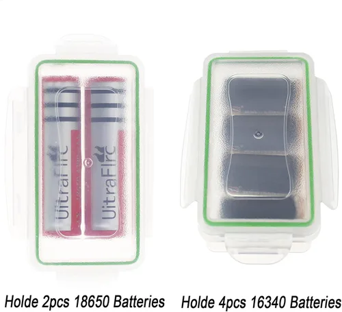 Vista 4 de 18650 Estuche de almacenamiento de batería de plástico impermeable para baterías 18650 y 16340 (paquete de 4)