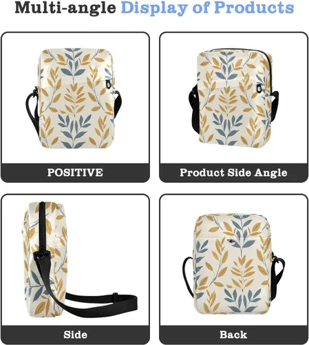 Vista 4 de Damask Pattern Vintage cute messenger bag mens shoulder bags crossbody Casual Everyday Purse Woman Handbag Shoulder Strap Adjustable Strap for