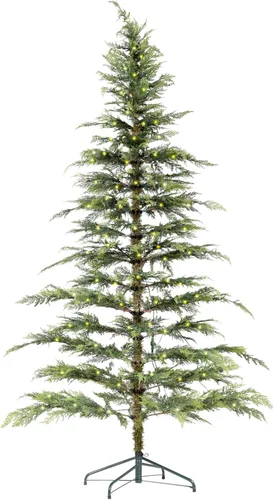 Vista 9 de WBHome Pre-Lit 7 FT Alpine Fir Artificial Christmas Tree with 300 Clear Lights, Sparse Christmas Tree, Green Verde
