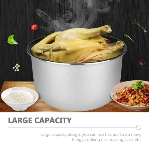 Vista 7 de Yardwe Olla interna para arrocera, revestimiento interior de olla de cocción antiadherente, repuesto para cocina casera, 4L