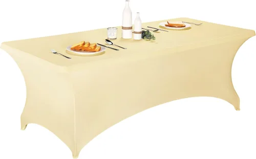 Vista 79 de LZY Mantel de mesa elástico ajustable de elastano para mesa plegable de 4, 6 o 8 pies, mantel rectangular de cóctel, perfecto para fiestas o Manzana