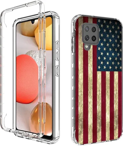 Vista 6 de Funda para Galaxy A42 5G/M42 5G SM-A426 con protector de pantalla de vidrio templado, cuerpo completo, diseño floral, a prueba de golpes, funda