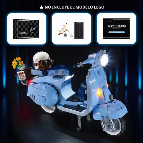 Vista 5 de YEABRICKS Kit de luz LED para Lego Creator Vespa 125 modelo de bloques