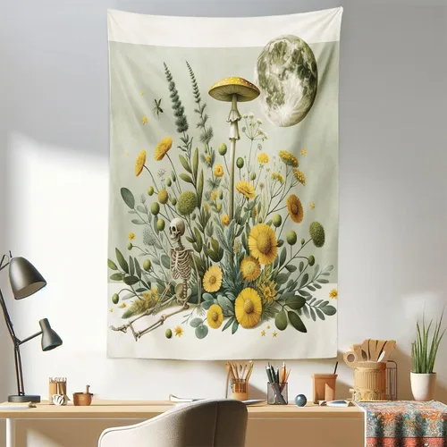 Vista 261 de Ambesonne Tapiz de arte afro, hombre negro fuerte con una corona de trazos impresión de pintura moderna, decoración de tela para colgar en la pared