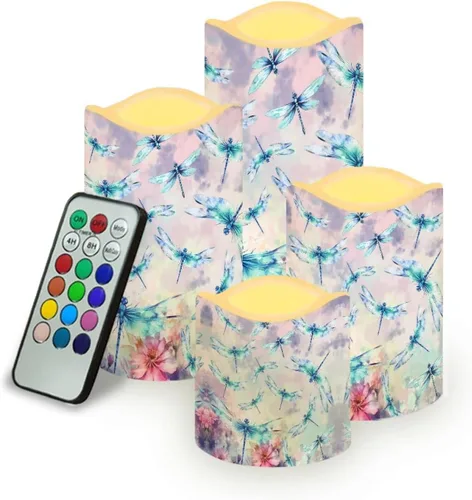 Vista 21 de Ystardream Velas sin llama de hojas tropicales con control remoto que funcionan con pilas, velas LED realistas con control remoto y temporizador