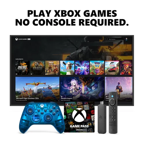 Vista 9 de Xbox Wireless Controller (2025) Carbon Black + Fire TV Stick 4K Game Pass Ultimate 1 Month - Gaming Bundle, Windows, Mobile & Smart TVs