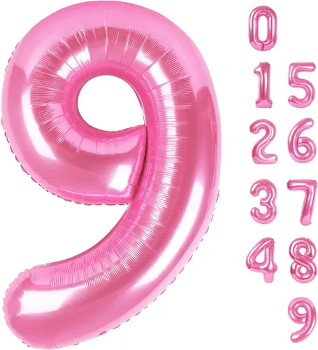 Vista 403 de Globos con números de 40 pulgadas, color negro, para decoraciones de cumpleaños de 10 a 100 años Jumbo 40In & Vibrant Color, With Hanging Holes