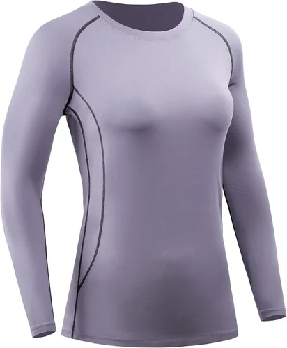 Vista 65 de CADMUS Paquete de 1 o 3 camisetas de entrenamiento de manga larga para mujer, camiseta de compresión de ajuste seco para correr