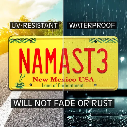 Vista 4 de Howard Hamlin Namaste Placa de matrícula estampada de metal