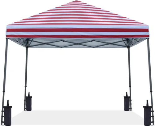 Vista 19 de ABCCANOPY - Toldo autodesplegable y estable para exteriores, base de 10 x 10 pies, parte superior de 8 x 8 pies, color blanco