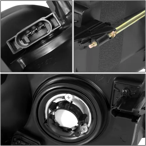 Vista 5 de DNA MOTORING Par de faros delanteros compatibles con Dodge Ram 1500 2500 3500 02-05, izquierda y derecha, carcasa negra, esquina ámbar
