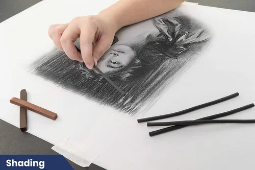 Vista 7 de Pacific Arc Artist Vine Charcoal, mediano, negro, 12 piezas, palitos de carbón de vid de artista, carbón de dibujo mediano y suave