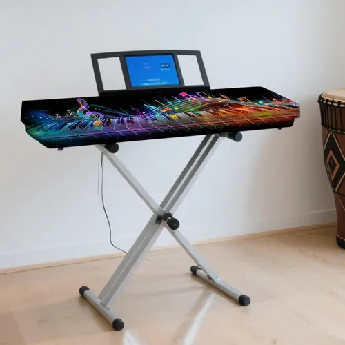 Vista 6 de Nuxovilar Funda Piano Teclado Seda Leche VC04236-S Protector elástico para teclado, funda de polvo para instrumentos digitales, espacio de estudio