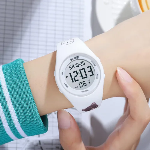 Vista 5 de FANMIS Moda mujeres hombres reloj deportivo digital estudiante electrónico al aire libre reloj deportivo militar multifunción luminoso impermeable
