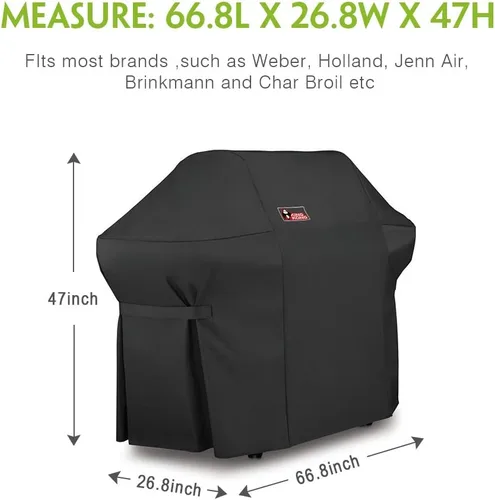 Vista 3 de Kingkong 7108 Premium Grill Cover para parrilla Weber Summit 400 Series (comparado con la cubierta de parrilla Weber 7108) incluyendo cepillo