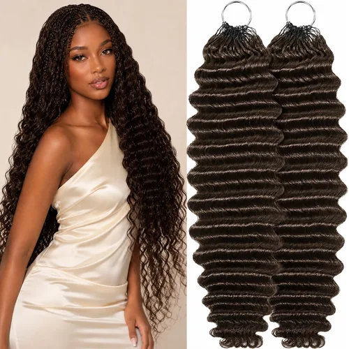 Vista 47 de Human Braiding Hair for Boho Braids 20inch Curly Wave Bulk Bundles 1B (A)1B