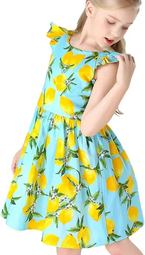 Vista 232 de Vestido de verano para niña, de algodón, con diseño floral