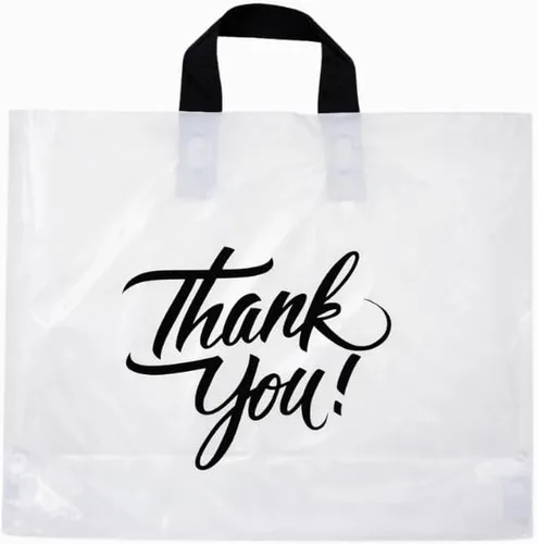 Vista 16 de Infinite Pack Bolsas grandes de mercancía de agradecimiento con asa de lazo, bolsa de boutique brillante, refuerzo inferior de 3 pulgadas y 3 mil
