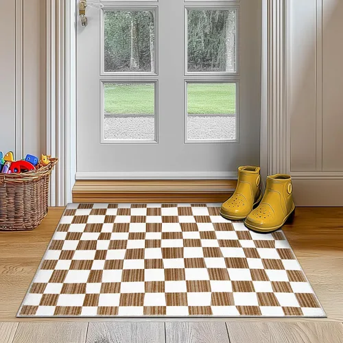 Vista 40 de jinchan Alfombra a rayas de 2 x 3 para entrada, alfombra de cocina, tapete pequeño, antideslizante, ligero, de bajo perfil, decoración para entrada