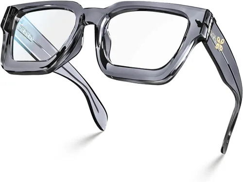 Vista 30 de VISOONE Rectángulo TR90 UV400 - Gafas antirreflejos para computadora Alyssum Blanco