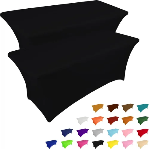 Vista 30 de IVAPUPU - Mantel de elastano para mesas rectangulares, ajustado, elástico, lavable, protector de mesa para eventos, fiestas, bodas, cócteles, Negro