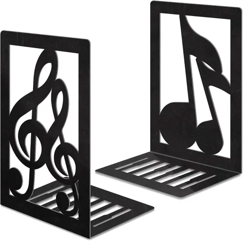 Vista 11 de Sujetalibros de metal, sujetalibros decorativos pesados para estantes, sujetalibros decorativos para el hogar para libros pesados, soporte negro