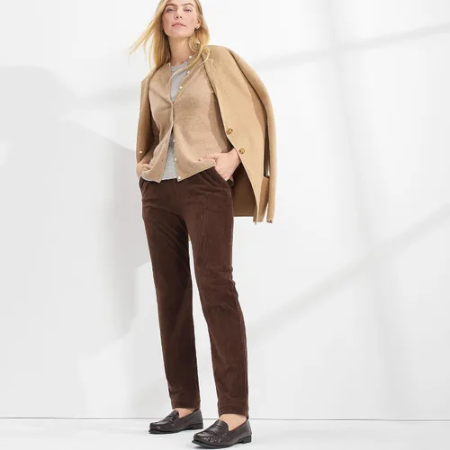Vista 4 de Lands' End Pantalón de deporte para mujer, fácil de poner, con cintura elástica, tiro alto, de punto