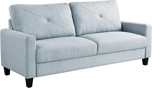 Vista 9 de Serta Lindbergh Sofá de transición moderno de 70.5 pulgadas, cojín de respaldo copetudo, brazos cuadrados, patas de madera maciza, Dream Coil