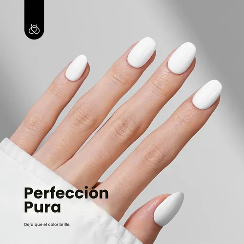 Vista 4 de Beetles - Esmalte de gel blanco, 0.5 onzas líquidas, tamaño completo, sin A - Creme White Hema Free white Rhythm