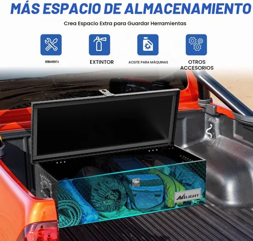 Vista 8 de Nilight - Caja de herramientas para camión de 30 pulgadas, cajas de herramientas resistentes de aluminio con placa de diamante para cama de camión