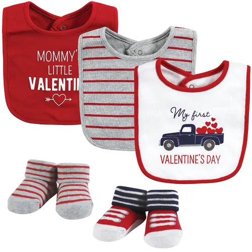 Vista 12 de Hudson Baby Conjunto de babero y calcetines unisex de algodón para bebé, Tamaño único Chica Calabaza