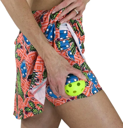 Vista 4 de Pickleball Skort Cactus 1 A-Line Skort, Cactus Print Sportswear, Soft and Comfortable