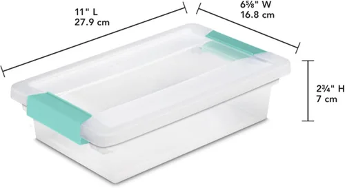 Vista 3 de Sterilite Paquete de 18 cajas de clip, contenedores apilables de plástico transparente con tapas de cierre, tamaño pequeño, suministros