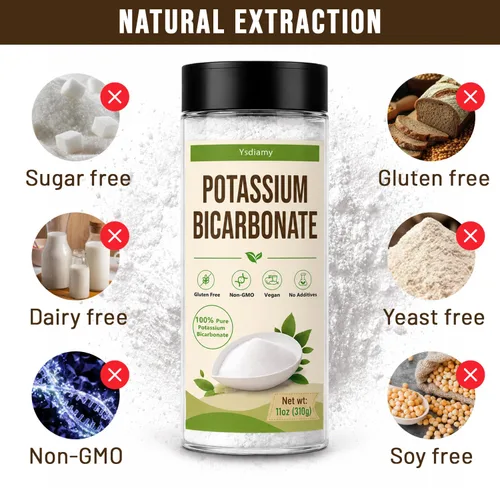 Vista 3 de Bicarbonato de potasio de 11 onzas – 100% polvo puro de bicarbonato de potasio para pasteles, plantas, vinificación, fermentación, agente